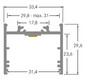 Alu-Profil si IP00 2000x33,4x29,6mm Zubehör