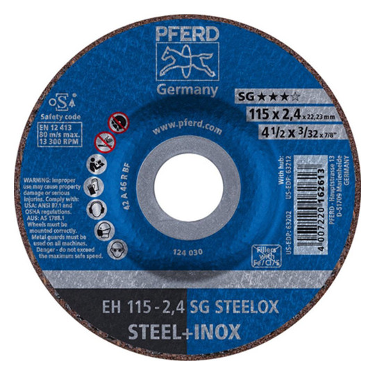 PFERD-Trennscheiben SG STEELOX - 115x2,4mm, gekröpft