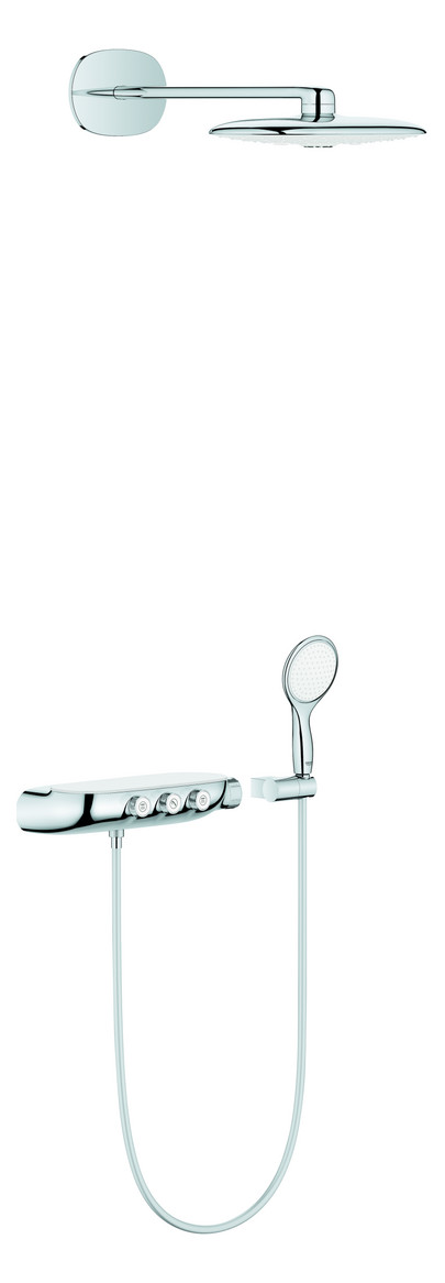 GROHE Duschsystem Rainshower SmartControl Duo 360 mit AP-Thermostat, Auf-/Unterputz Kombination, moon white