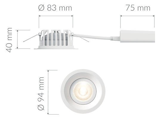 PLEJD Einbaustrahler mit Dimmer DWN-01-W 