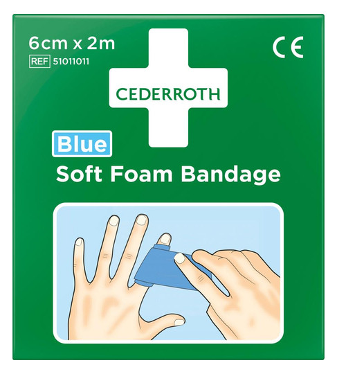 CEDERROTH-Schaumbandage 2m-Rolle, 6cm breit, blau