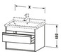 Duravit Waschtisch-Unterschrank Ketho 100 x 45,5 cm, Eiche terra, 2 Schubkästen, wandhängend