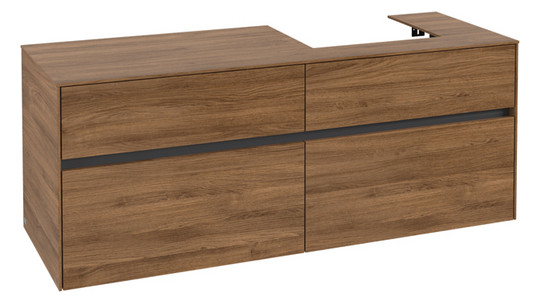 V&B Waschtischunterschrank Collaro 140x54,8x50cm, Waschtisch rechts, kansas oak