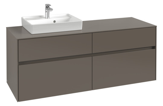 V&B Waschtischunterschrank Collaro 140x54,8x50cm, Waschtisch links, soft grey