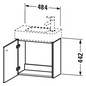 Duravit Waschtisch-Unterschrank Brioso 48,4x23,9x44,2cm, wandhängend, Tür rechts, chrom/Basaltgrau