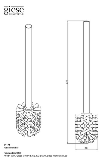 Giese WC Bürste, Stiel in schwarz matt Bürstenkopf weiss