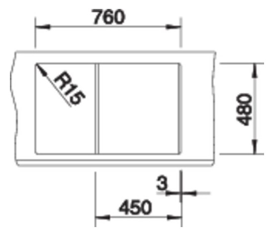Blanco Spüle METRA 45 S SILGRANIT 78 x 50 cm, anthrazit, reversibel, mit Ablauffernbedienung
