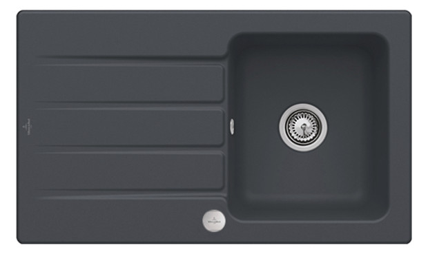 V&B Spüle Architectura 50 mit Ablaufgarnitur, Excenterbetätigung, graphit CeramicPlus