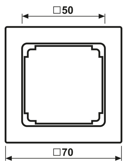 Zwischenrahmen aws LS 50x50mm RAL9010 quad50mm/quad50mm