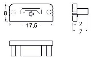 Endkappe gr Kst L17,6mm B6mm