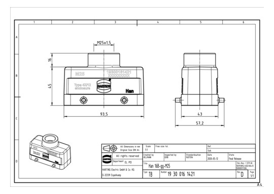 HART Tüllengehäuse M25       19300161421 
