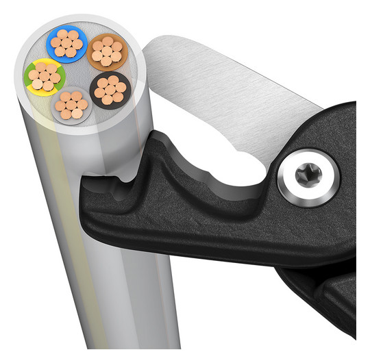 Kabelschere mech.Einhand Ø23mm 120qmm L225mm isol f.mehrdrähtige Leiter VDE