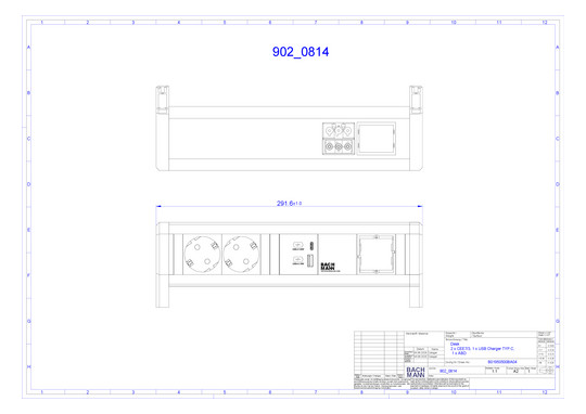 Bachmann DESK 2xCEE7/3 1xUSB    902.0814 