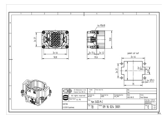 HART Kontakteinsatz Stift    09160243001 