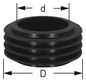 STEDO Euro-WC-Gummiverbinder Ø 55 mm, Rohr Ø 38-45 mm, schwarz