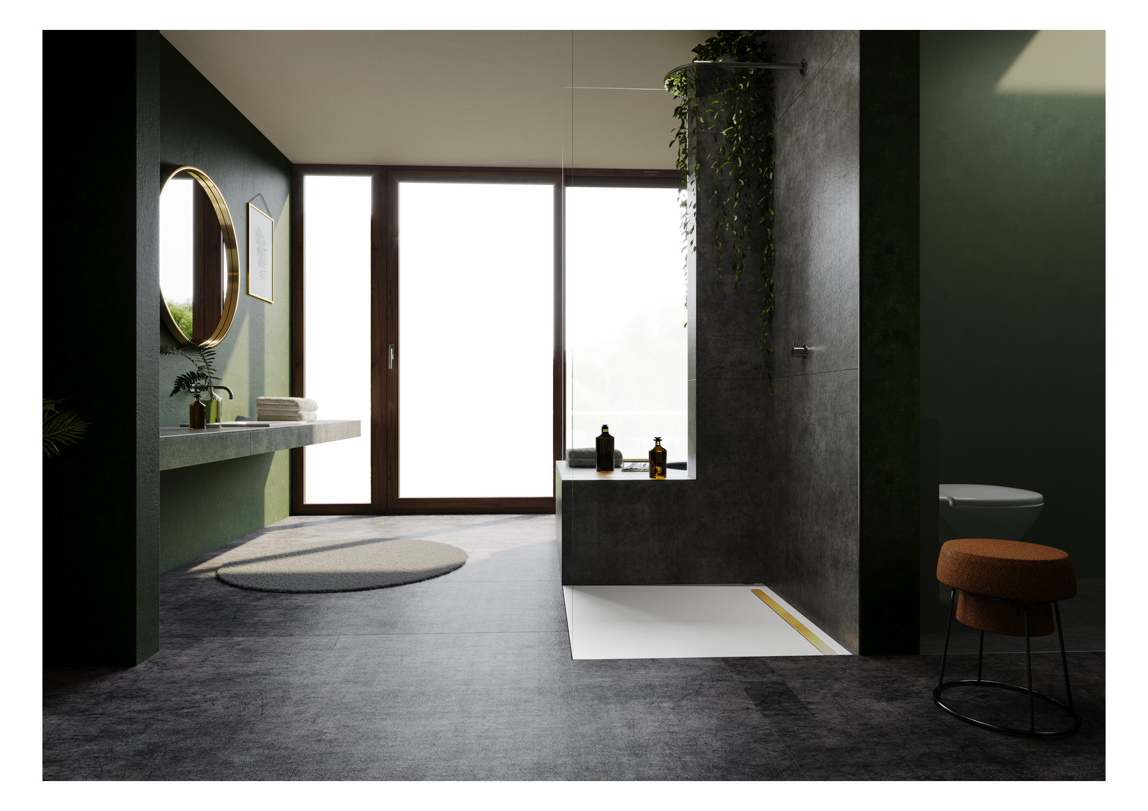 Kaldewei Duschwanne NEXSYS 2625 80x160cm, bodeneben, Perl-Effekt, schwarz