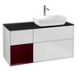 V&B Waschtisch-Unterschrank Finion 120cm, Abdeckplatte black matt, Regal Peony matt lacquer, White matt lacquer
