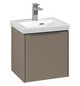 V&B Waschtisch-Unterschrank Subway 3.0 42,3x42,9x37,8cm, Schanier rechts/Griff Aluminium glänzend, taupe
