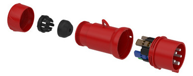 CEE-Stecker 5p 16A IP44 Acti9 380-415 V (50+60 6h schraubl.Kl Kst Verschraubung