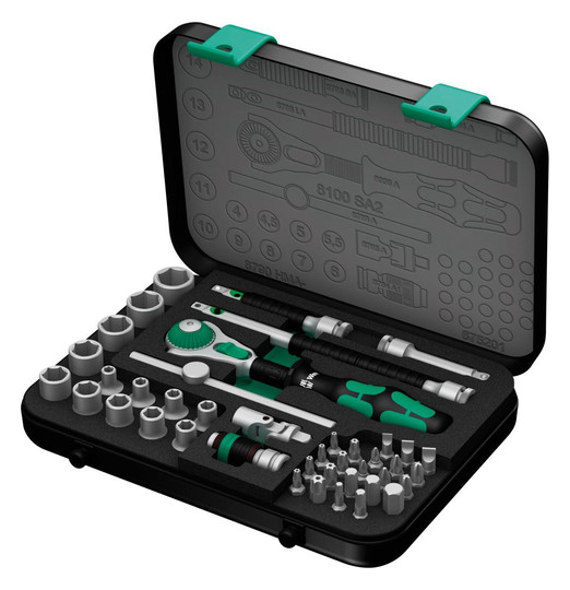 Wera-Steckschlüssel-Garnitur ZYKLOP 8100SA2, 1/4 -...