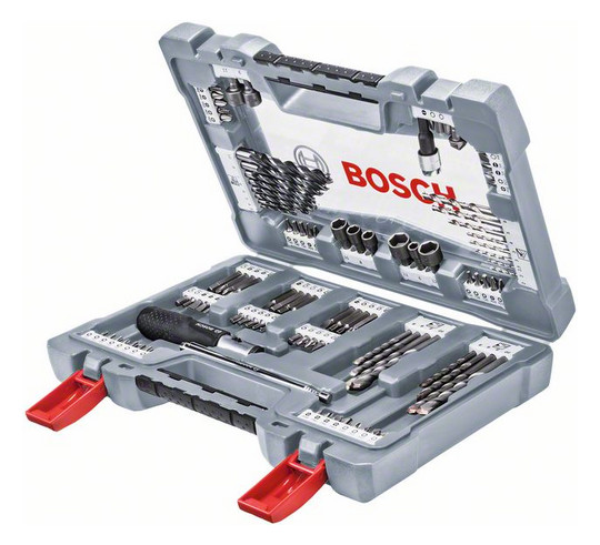 Werkzeugset 105tlg Bohrer 8xNuss Box 8xHSS 1xSenker 69xSteckeinsatz KstBox