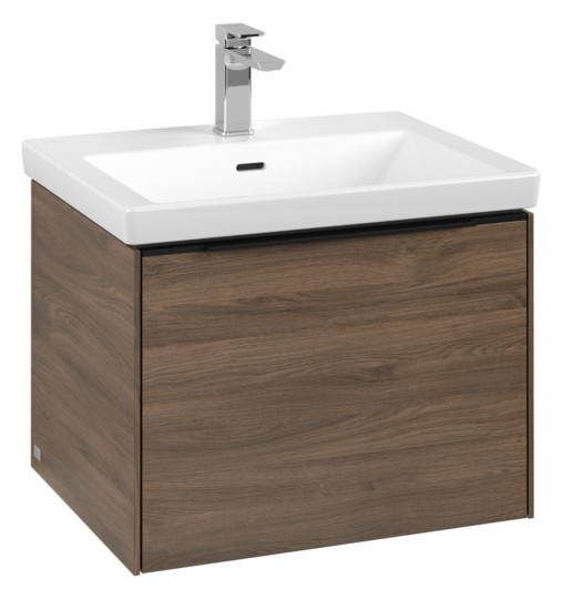 V&B Waschtisch-Unterschrank Subway 3.0 57,2x42,9x47,8cm, mit LED/Griff Volcano black, arizona oak
