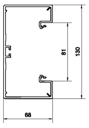 Geräteeinbaukanal Kst 130x68mm ver-ws RAL9016 GEB-K unbeh 7580qmm 2000mm