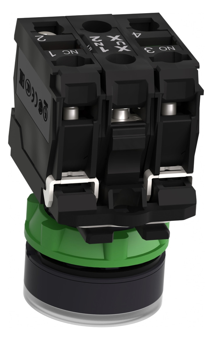 Drucktaster 1f ws rnd Ø22,5mm 1S 1Ö IP66 fl Geeignet für Beleuchtung Tastend