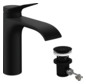 hansgrohe Waschtisch-Einhebelmischer 110 Vivenis CoolStart mit Zugstangen-Ablaufgarnitur, mattschwarz