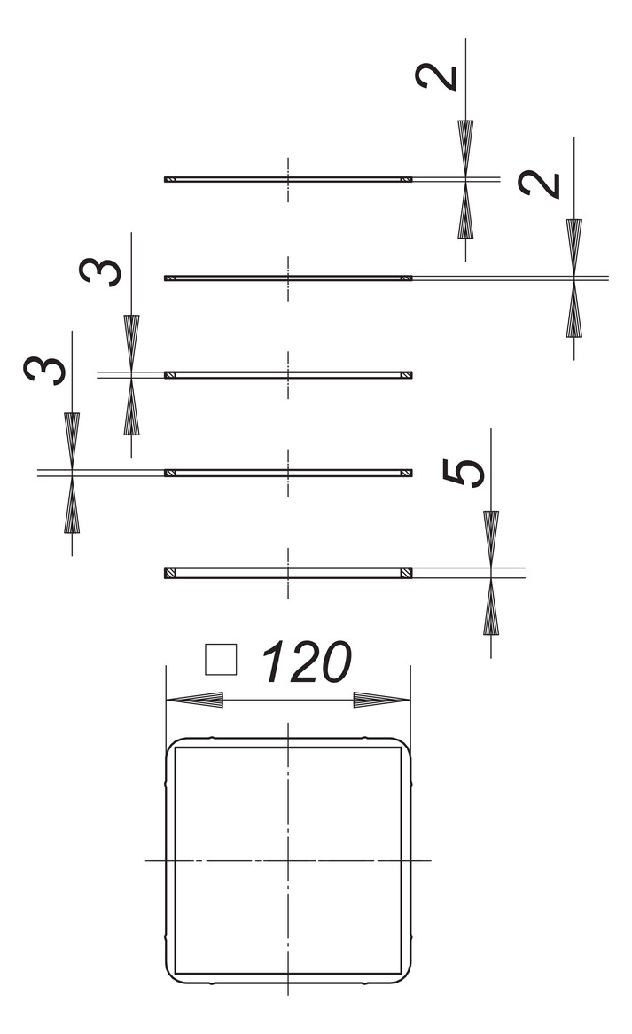 Dallmer Tragrahmen-Set ORIO 120 x 120 mm