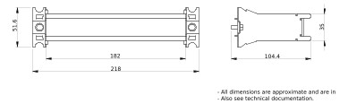 Tragschiene 52x218x100mm Metall