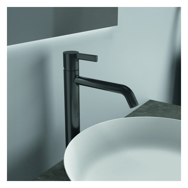 Ideal-Standard Waschtisch-Einhebelmischer Joy Ausladung 170mm, mit verlängertem Sockel, ohne Ablaufgarnitur, magnetic grey