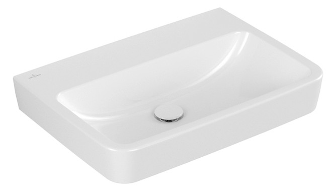V&B Einbau-/Aufsatz-Waschtisch O.Novo 65x46cm, eckig, ohne Überlauf, weiß AntiBac C-Plus
