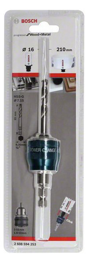 Lochsägen-Aufnahmeschaft Sechskant 6,35mm 16-210mm Mit Zentrierbohrer