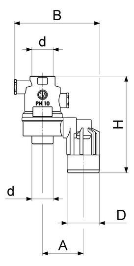 Schlösser Systemtrenner 8251 DN 15, 1/2", matt verchromt