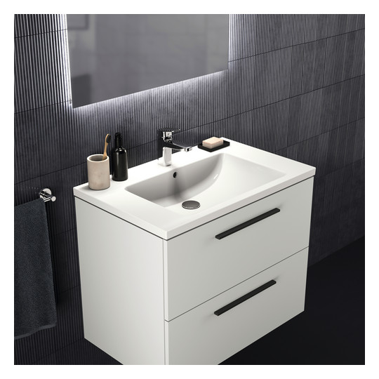 Ideal-Standard Möbel-Waschtisch i.life B 81x51x18cm, mit Hahnloch/Überlauf, weiß