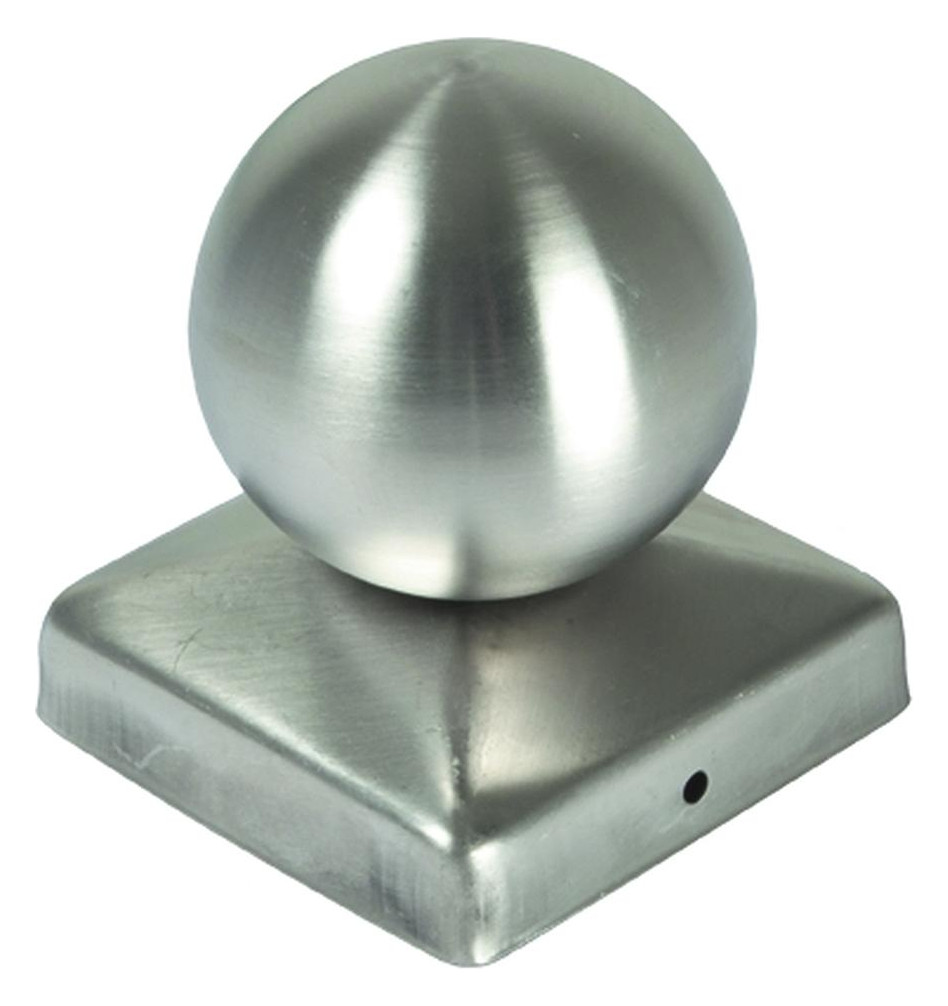 Bild Pfostenabdeckung Kugel Edelstahl aus Met all 9 x 9 cm - n.a.-0