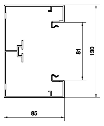 Geräteeinbaukanal Alu 130x85mm ver-ws RAL9016 GEB-K besch 9640qmm 2000mm Geräteeinbaukanal Alu 130x85mm ver-ws RAL9016 GEB-K besch 9640qmm 2000mm