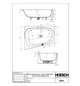 Hoesch Badewanne iSENSI Trapez 180x140cm, links, Über- und Ablauf, weiß, weiß