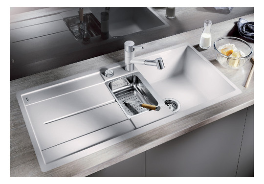 Blanco Spüle METRA 6 S-F SILGRANIT 99 x 49 cm, cafe, reversibel, mit Ablauffernbedienung