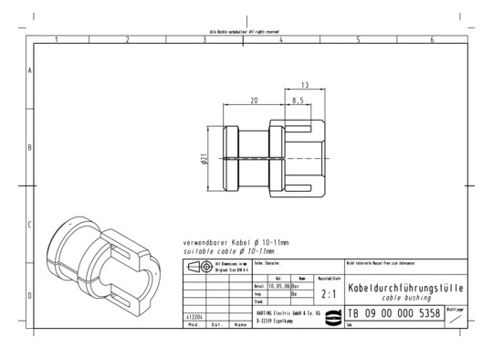 HART Kabeldurchführungstülle 09000005358 