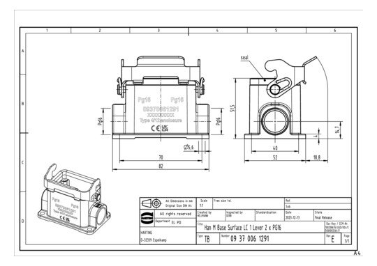 HART HARTING SOCKELGEHAEUSE  09370061291 