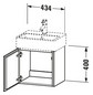 Duravit Waschtisch-Unterschrank L-Cube 43,4x34,1x40cm, wandhängend, Tür links, dolomiti grey Hochglanz
