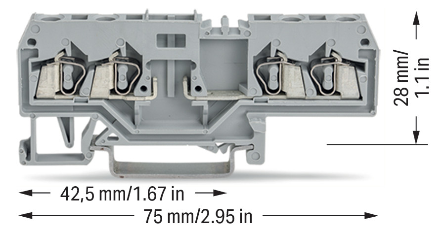 Reihenklemme 0,08-2,5qmm Serie 280 10A 1Etage 4kl gr Hutschiene TH35