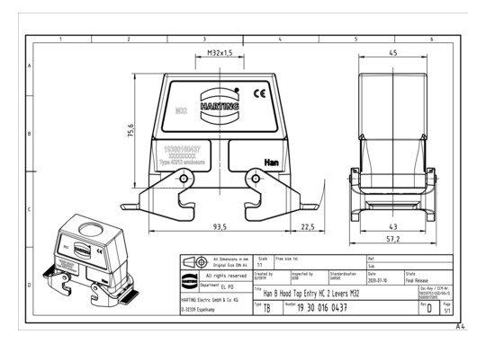HART Tüllengehäuse-OT M32    19300160437 