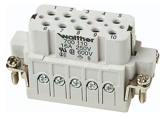 Kontakteinsatz Buchse 10p Schraub 16A 250V 0,5-2,5qmm