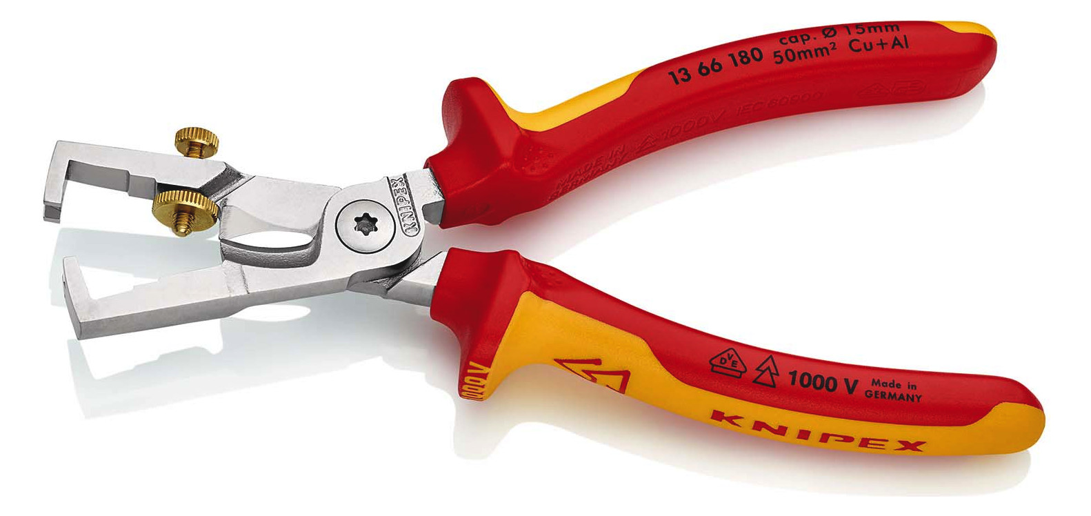 Abisolierzange isol VDE m.Drahtschneid Mit Drahtschneider Kerbtiefe einst 2Komp