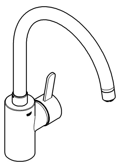 GROHE Spültisch-Einhebelmischer Eurosmart Cosmopolitan 1/2", ND, hoher Auslauf, chrom