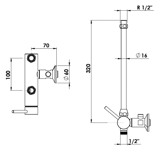 KWC Brause-Einhebelmischer Kuri verchromt, NW 1/2", Niederdruck, mit Handbrause