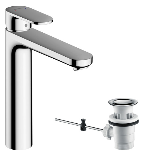 hansgrohe Waschtisch-Einhebelmischer 190 Vernis Blend mit Zugstangen-Ablaufgarnitur, chrom